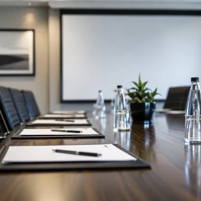 Reunião entre representantes da administração pública e entidades sindicais em sala de conferências durante negociação de pautas coletivas e direitos dos servidores públicos.